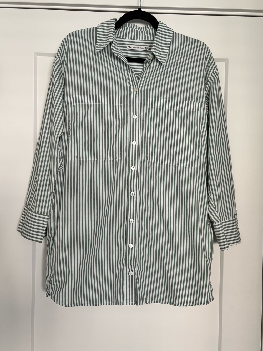 Abercrombie & Fitch Green Stripe Shirt Dress